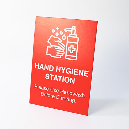 strut card printing uk covid19 hand hygiene station display card sign strut card 1